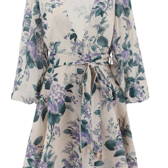 Zimmermann Cassia Wrap Floral Short Dress - Picture 3 of 6